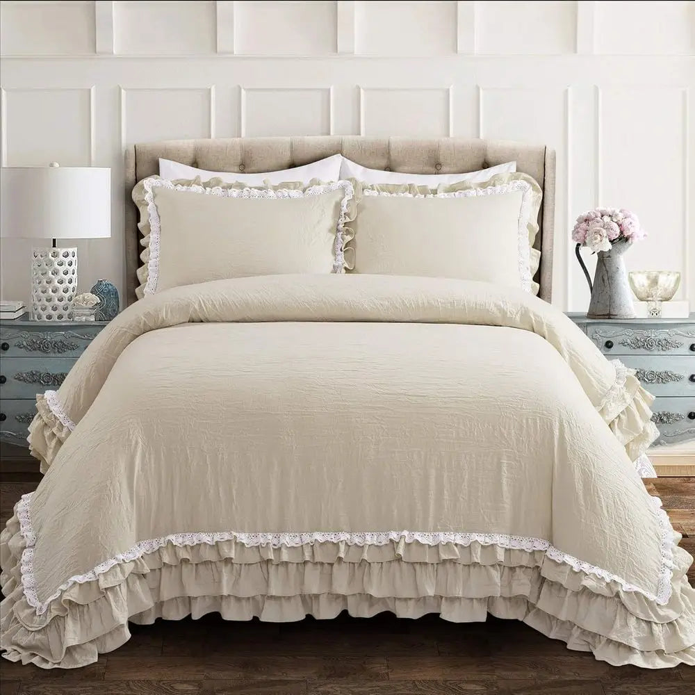 Lace Comforter Bedding Set 3-Piece