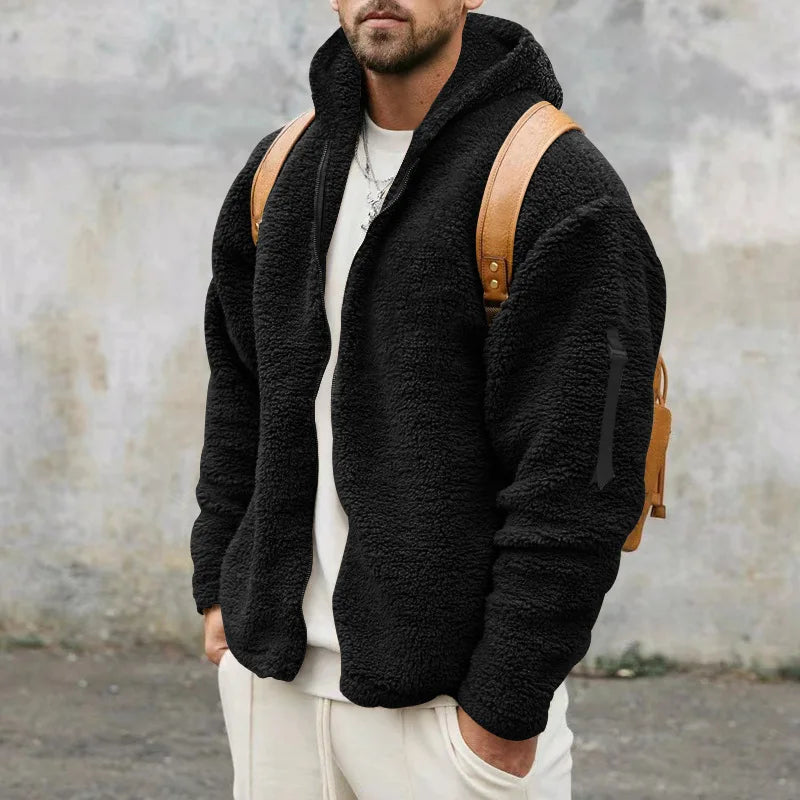 Hebei Zhejiang Double-Sided Fleece Jacket For Men With Hood