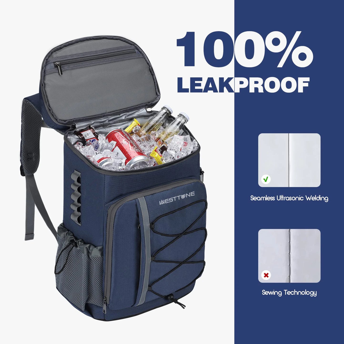 WestTune Leakproof Insulated Cooler Backpack for Hiking