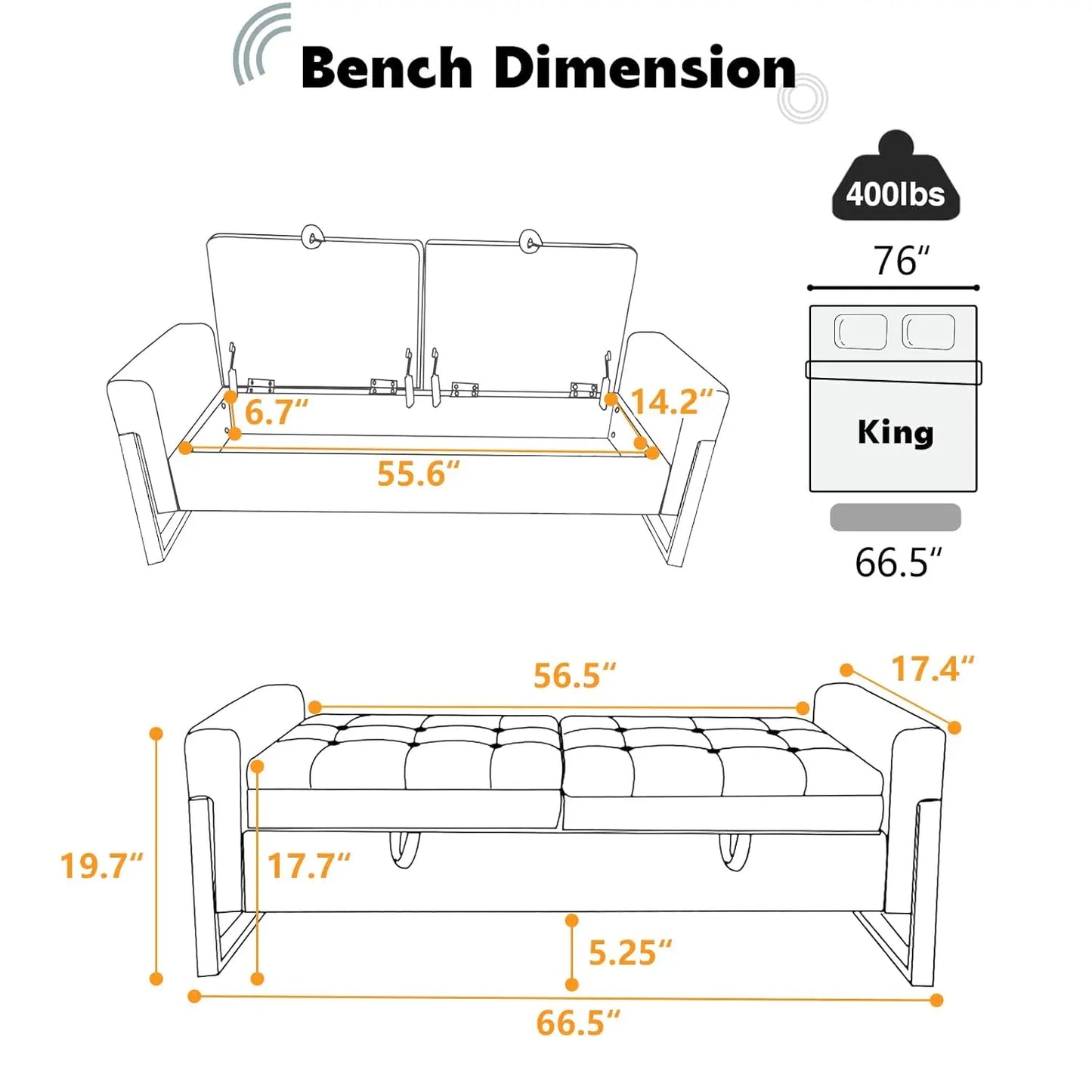 Bed End Storage Bench With Velvet Upholstery And Metal Legs