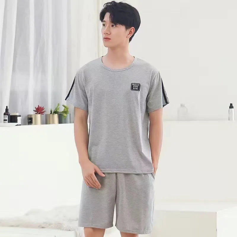 Cotton Men's Pajama Top And Bottom Set