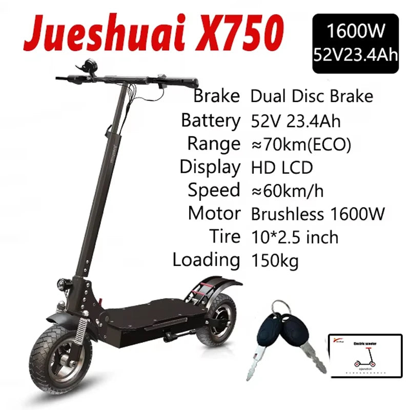 Jueshuai Outdoor Electric Scooter 48V-72V 1000W-6000W Off-Road Foldable
