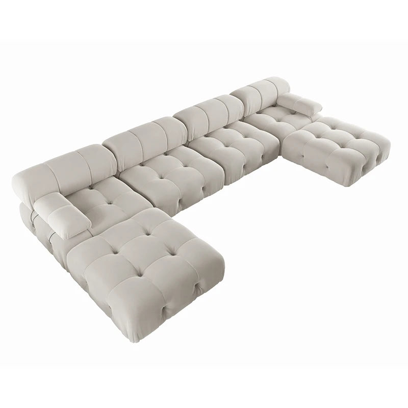 Sdorens Modern U Shaped Sectional Sofa Velvet With Chaise
