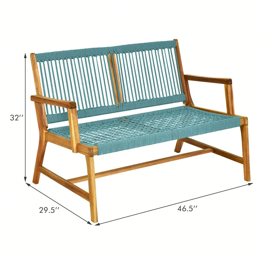 XMSJ Acacia Wood Patio Bench Loveseat