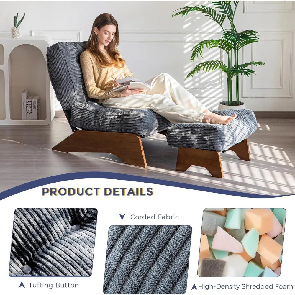 Accent Chair With Ottoman Modern Tufted Lounge Chair Set For Living Room And Den