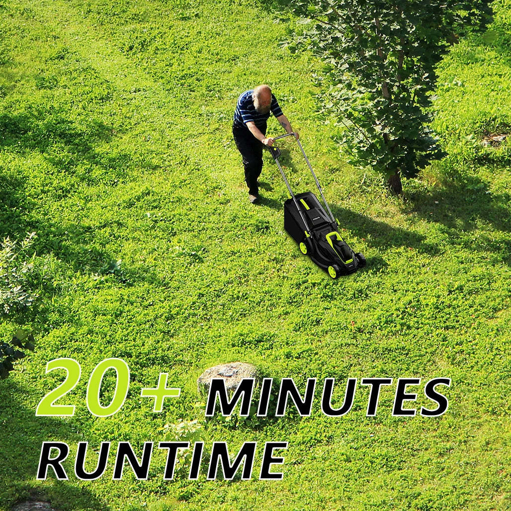 Deli Cordless Brushless 21V 4Ah Battery Electric Lawn Mower 2 In 1 With Charger Included