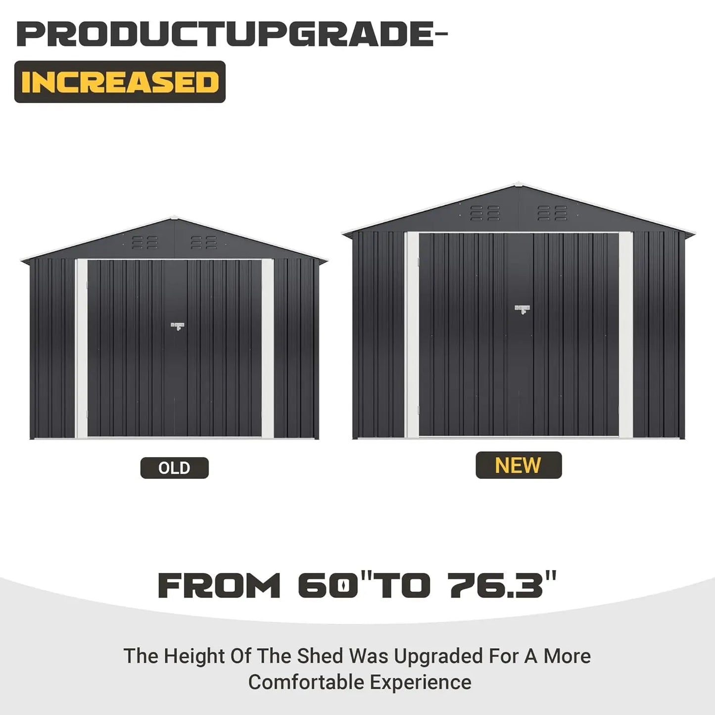 Metal Outdoor Storage Shed With Waterproof Reinforced Frame