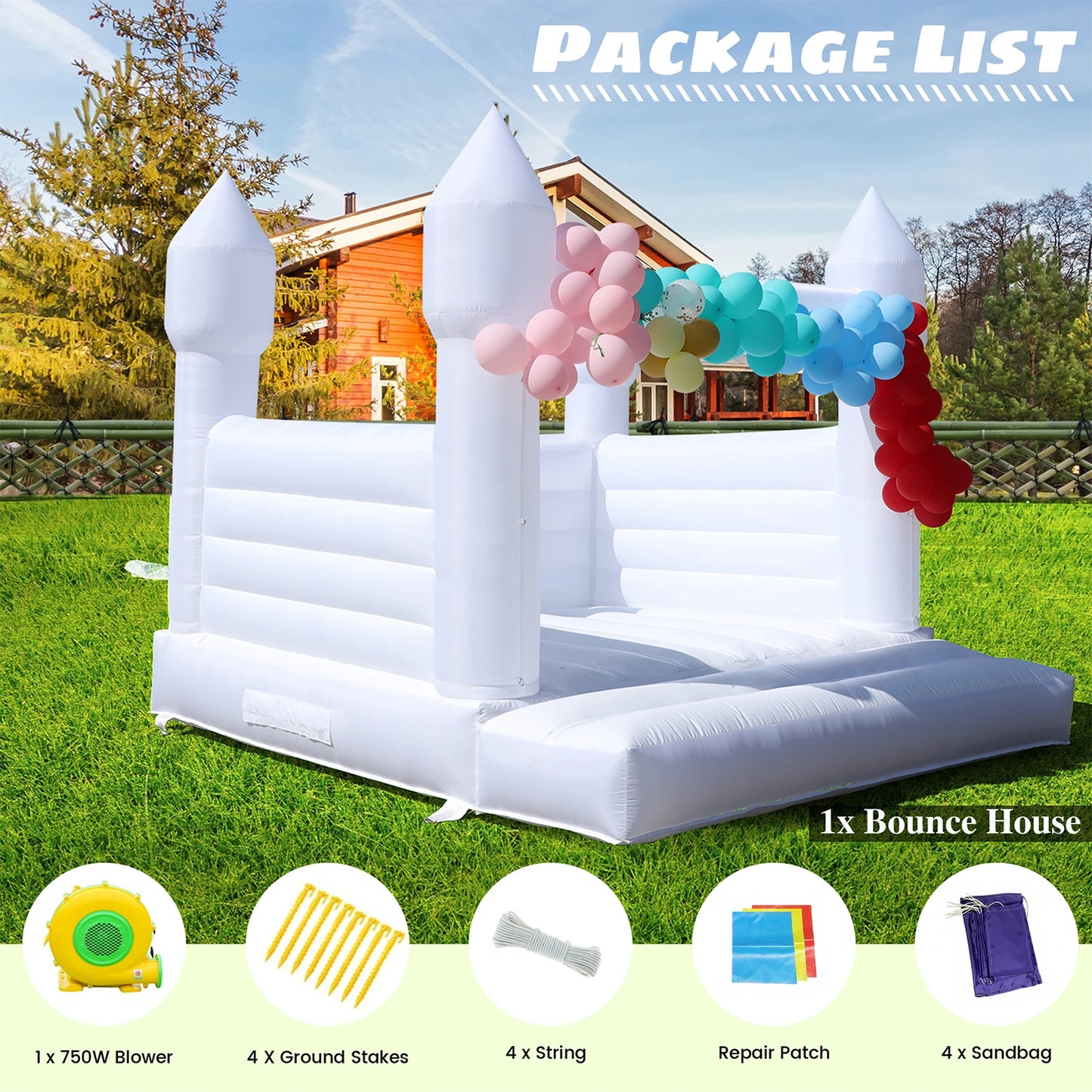 RTS Inflatable Giant Bounce House Castle For Kids Parties