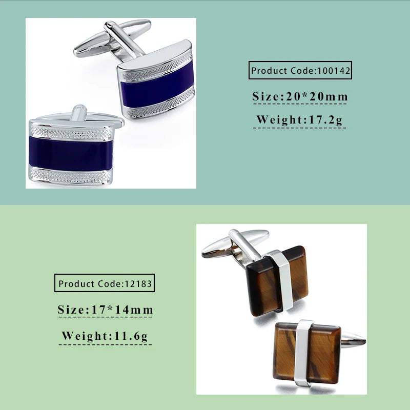 HAWSON Stone Cufflinks For Mens Shirt Luxury Jewelry