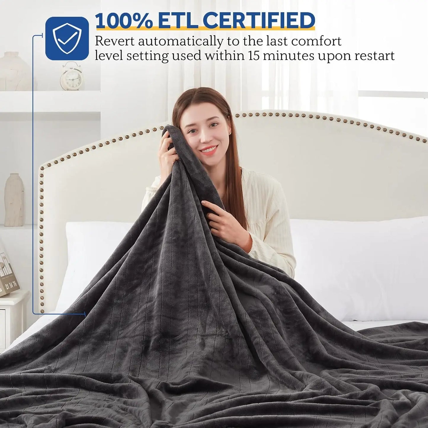 XMSJ Electric Flannel Blanket With Dual Controller Auto Shut Off