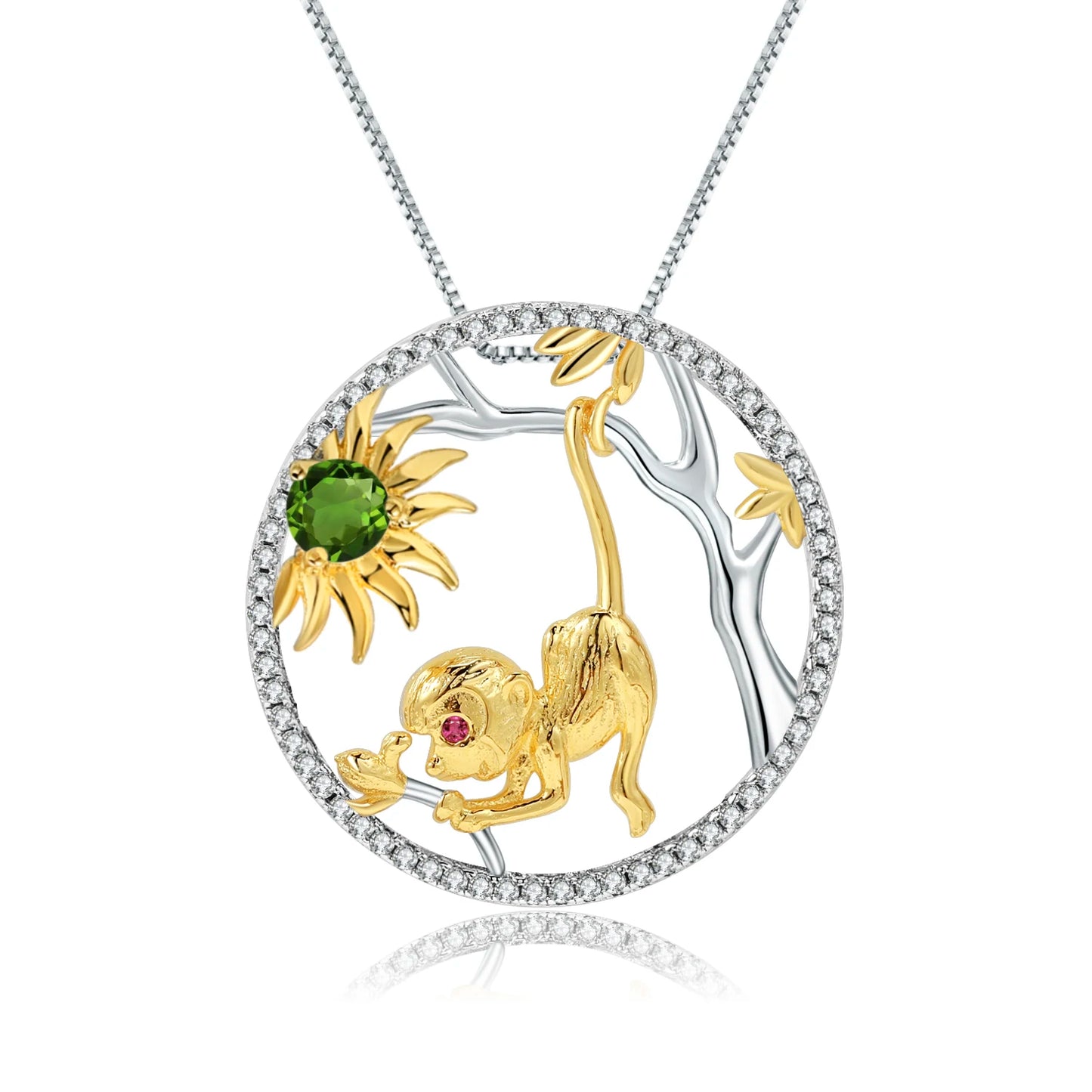 Gem's Ballet 925 Sterling Silver Dragon Pendant Necklace Topaz