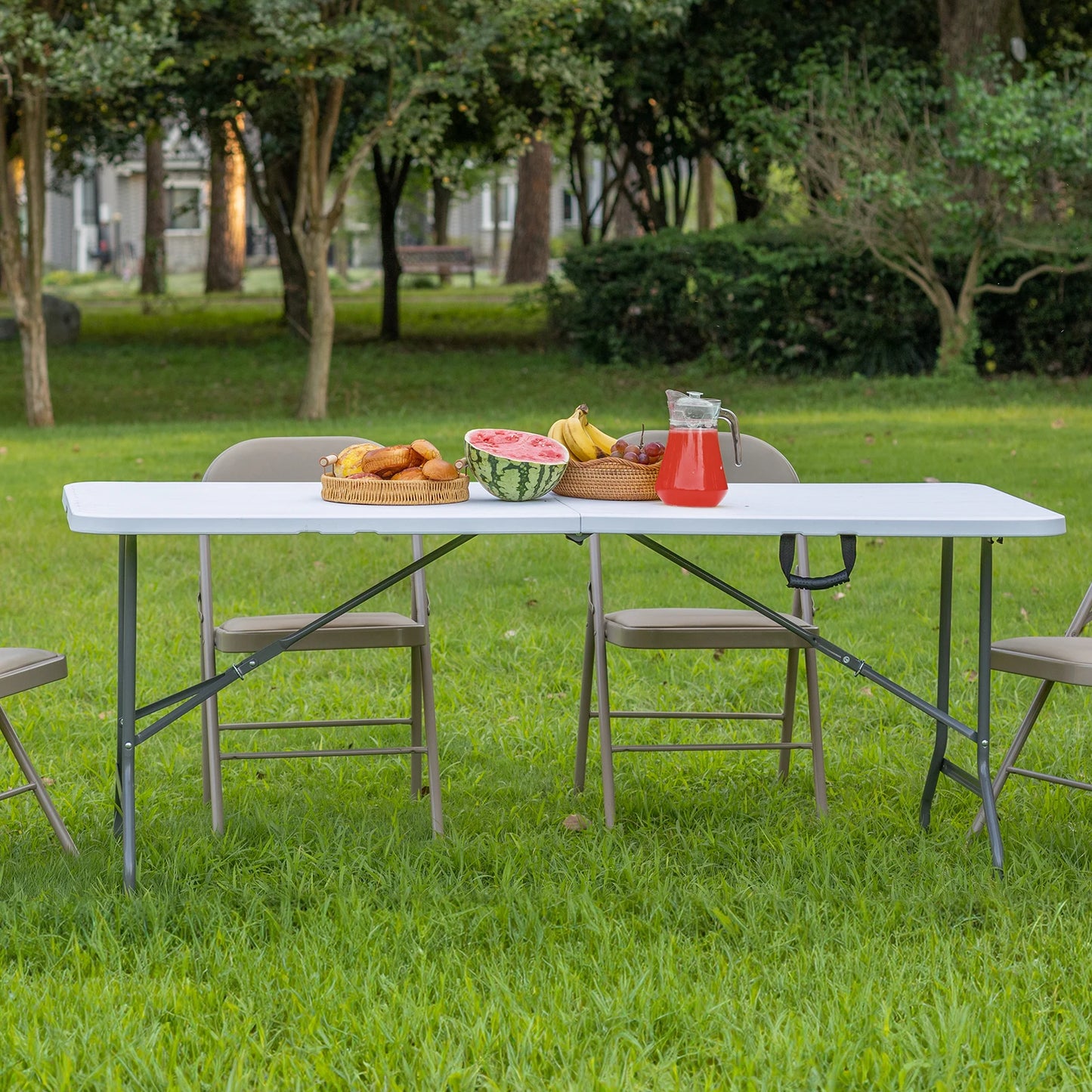 JHK Heavy Duty Portable Folding Table For Outdoor Indoor Use