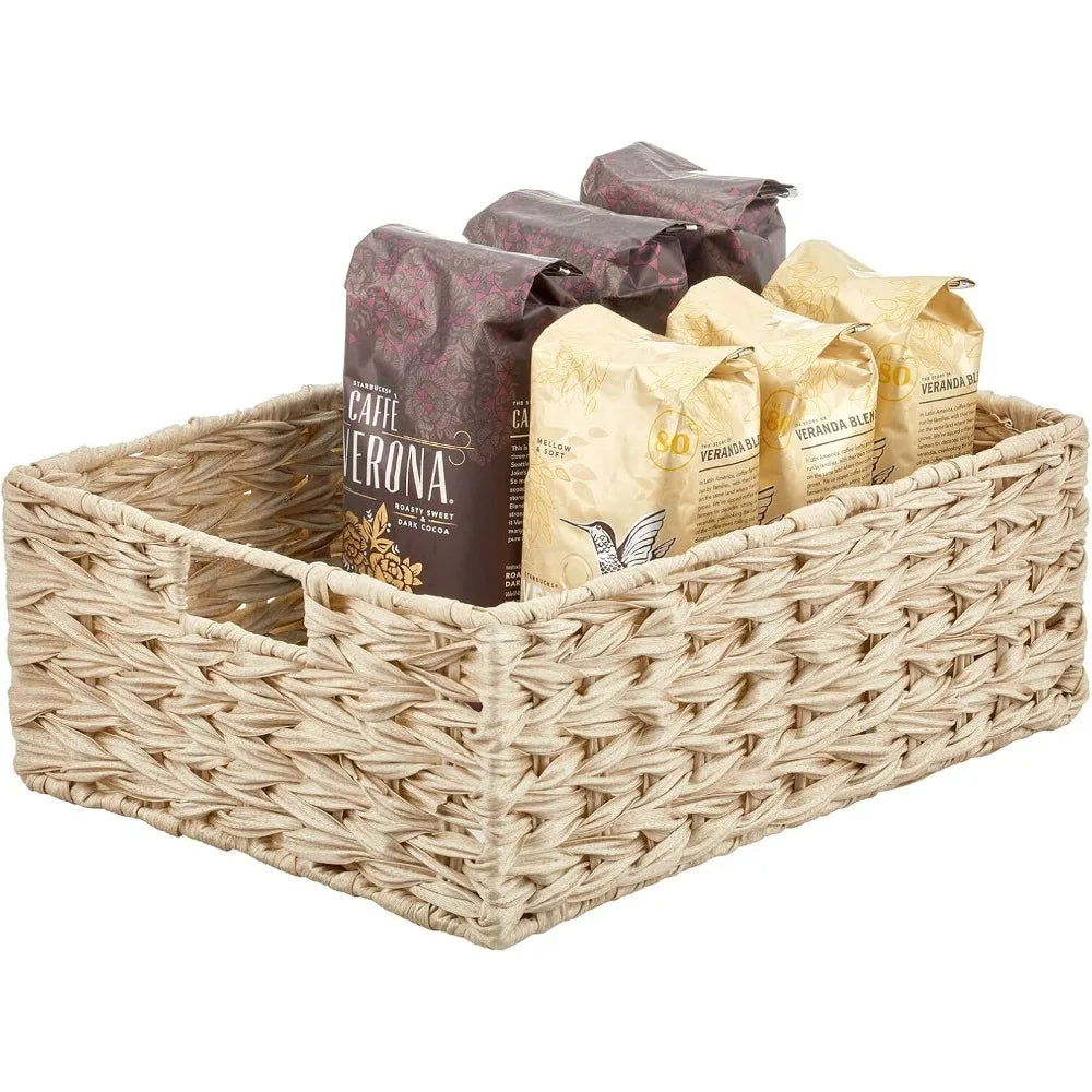 mDesign Storage Baskets Set for Bathroom and Bedroom