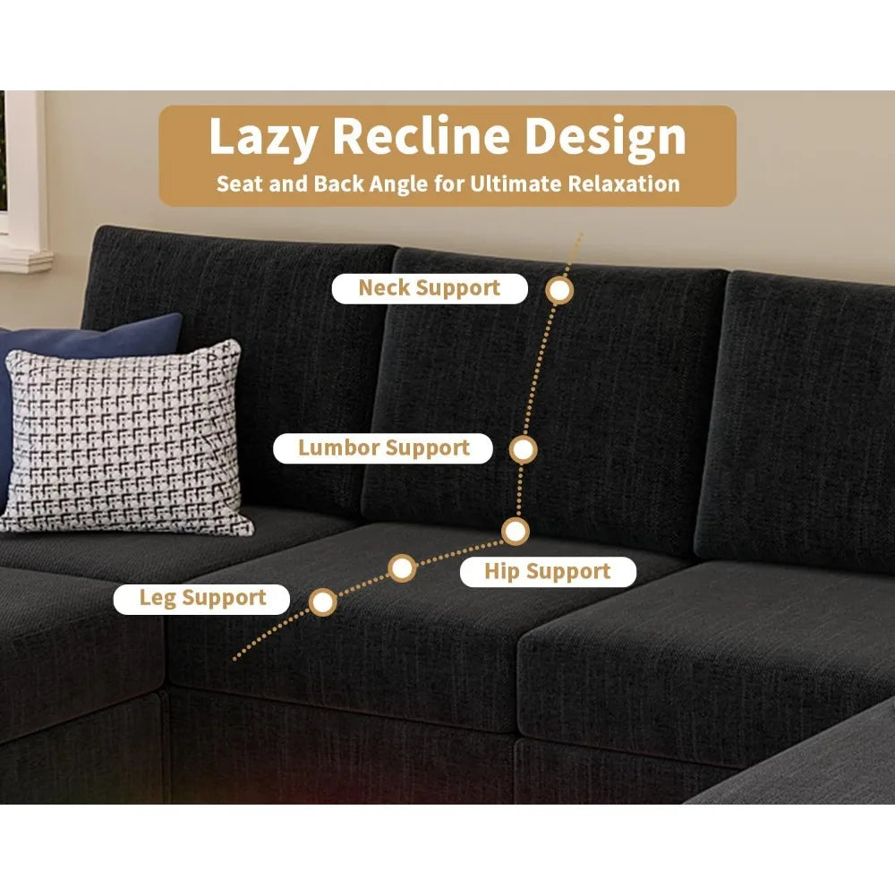 HUANZHUANG Smart Sectional Sofa With RGB Lighting And Charging