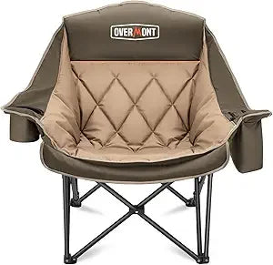 Heavy-Duty Padded Folding Camping Chair Cup Holder Side Pocket