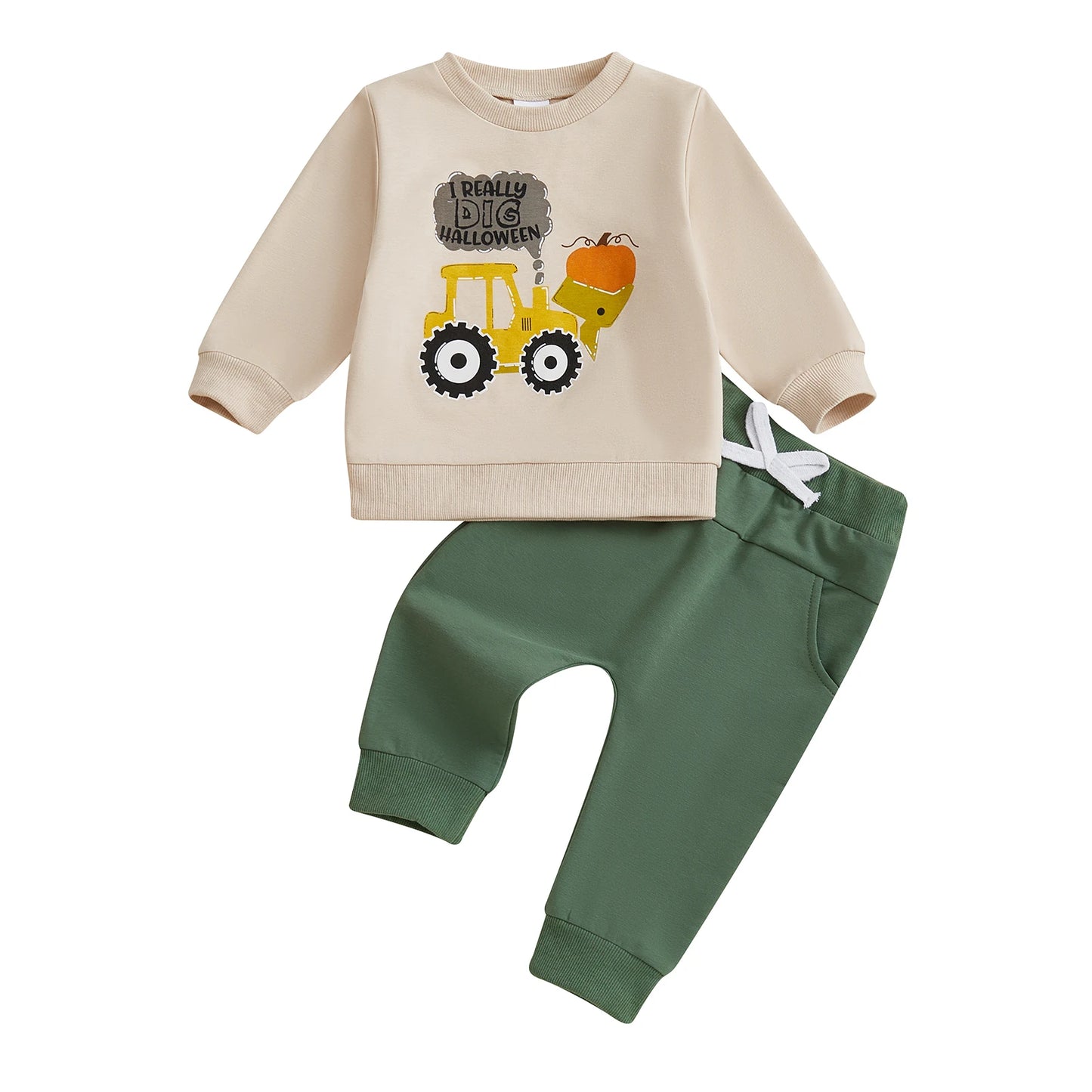 Kids Halloween Ghost Print 2 Piece Set For Boys Outfit