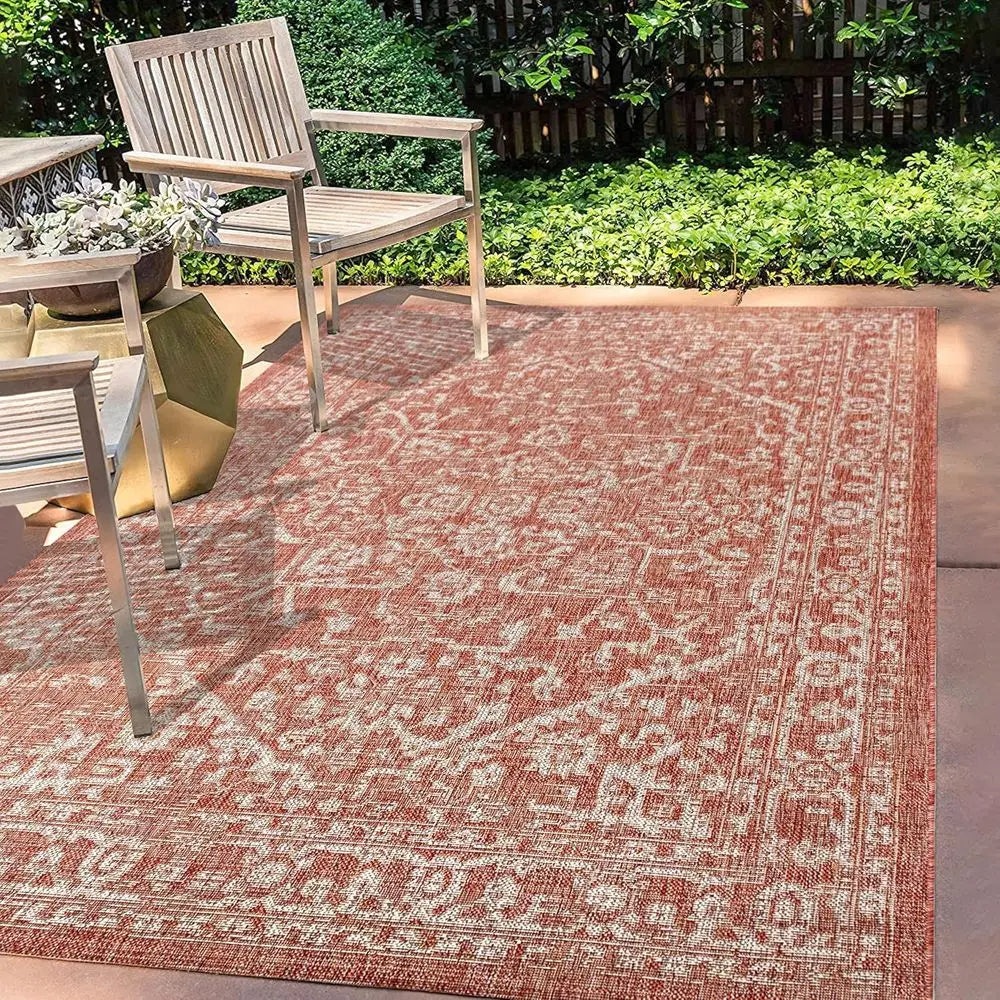 Medallion Indoor Outdoor Area Rug Malta Textured Weave