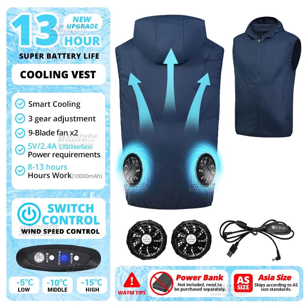 NONECN Cooling Vest With Wearable Fan Air Conditioning For Hot Weather